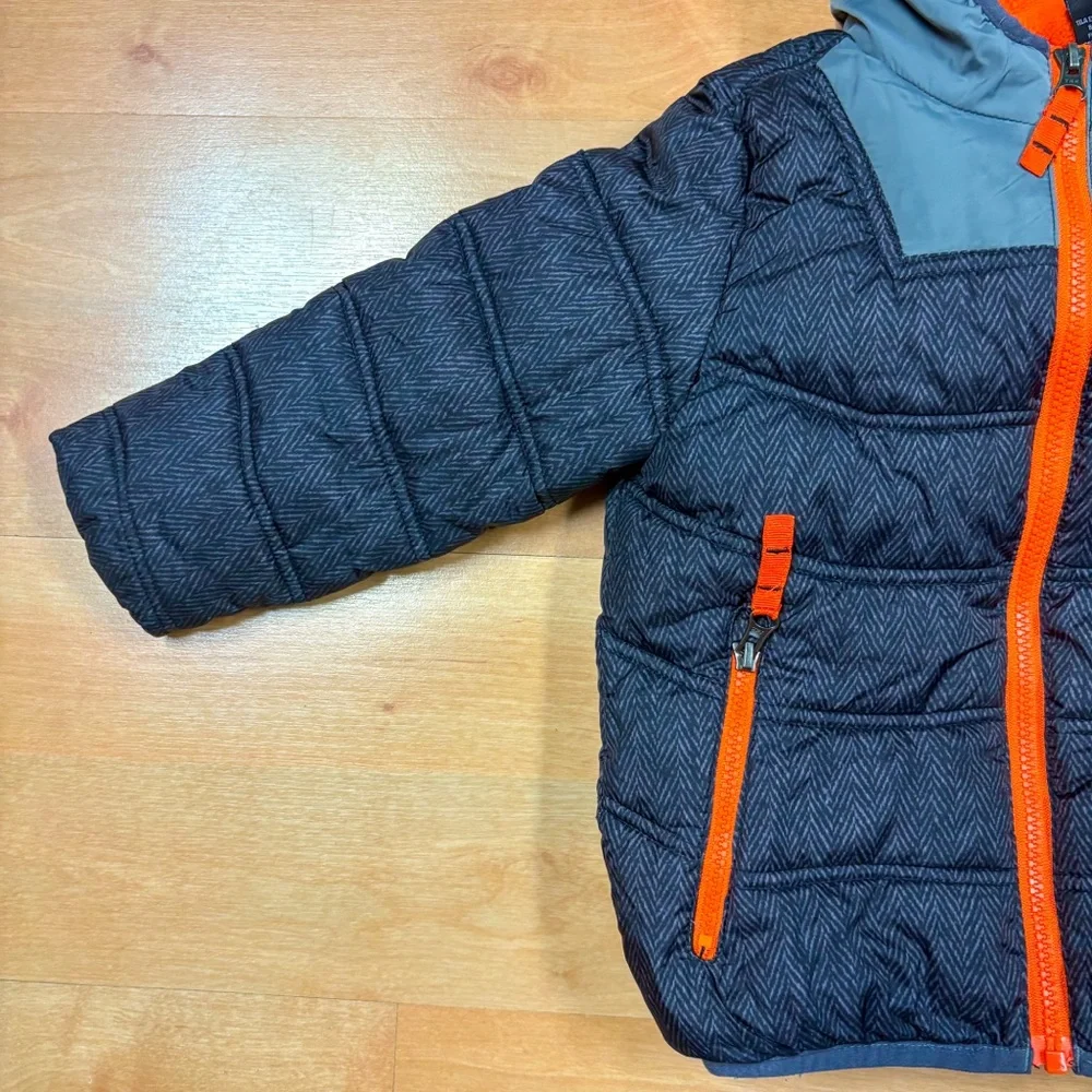 Snozu Black Gray & Orange 2-in-1 Multiway Hooded Puffer Jacket Toddler 3T